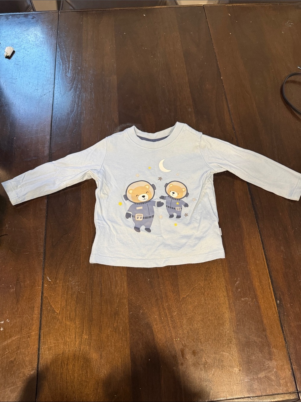 Koala Kids Light Blue Bear Astronaut Long Sleeve Tee